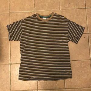 Brown & Green Striped Urban Outfitters Tee L